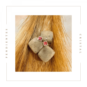 Pendientes de plata con cristal y zirconita