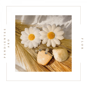 Pendientes de plata aro con flor con girasoles
