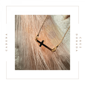 Cadena de plata con cruz bañada en oro