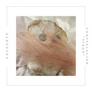 Colgante de plata con chapa de la constelación de virgo