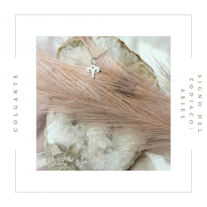 Colgante de plata con el signo del zodiaco de aries