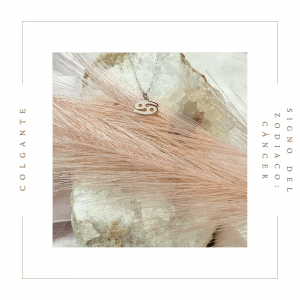 Colgante de plata con el signo del zodiaco de cancer