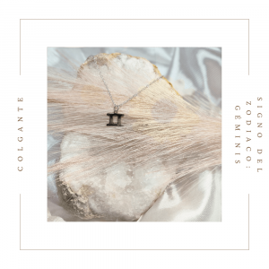 Colgante de plata con el signo del zodiaco de géminis