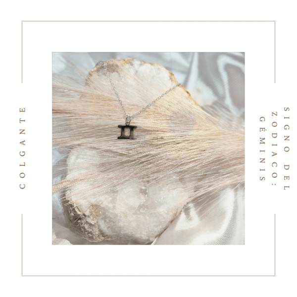 Colgante de plata con el signo del zodiaco de géminis