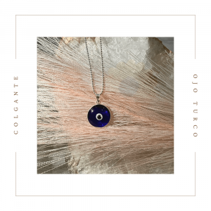 Colgante de ojo turco, de plata, de 1,5cm