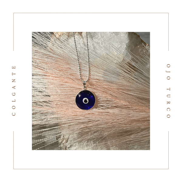 Colgante de ojo turco, de plata, de 1,5cm